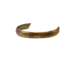 KRISTEN Engraved Open Cuff Brass Bangle Bracelet Gold Tone Vintage Non Magnetic